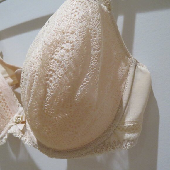 CHANTELLE Festivité Lace Plunge Bra in Nude Blush - Size 36DD - Picture 7 of 12